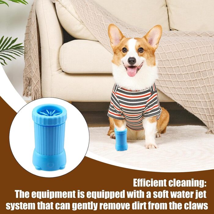 Автоматичний мийник лап для собак, USB, для середніх та великих порід, зелений (блакитний)