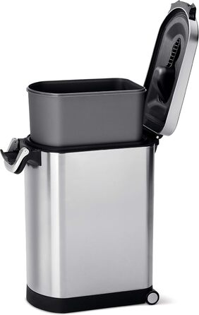 Контейнер для корму simplehuman CW1886 25 л, нержавіюча сталь, герметичний, для зберігання сухого корму для собак і котів, 12 кг, 10 років гарантії