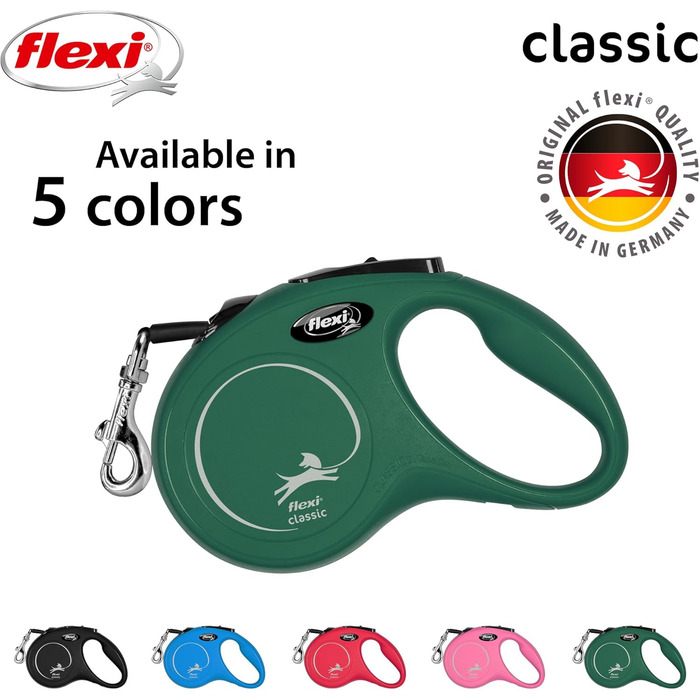 Рулетка для собак Flexi Classic S, 5 м, оливковий, до 15 кг