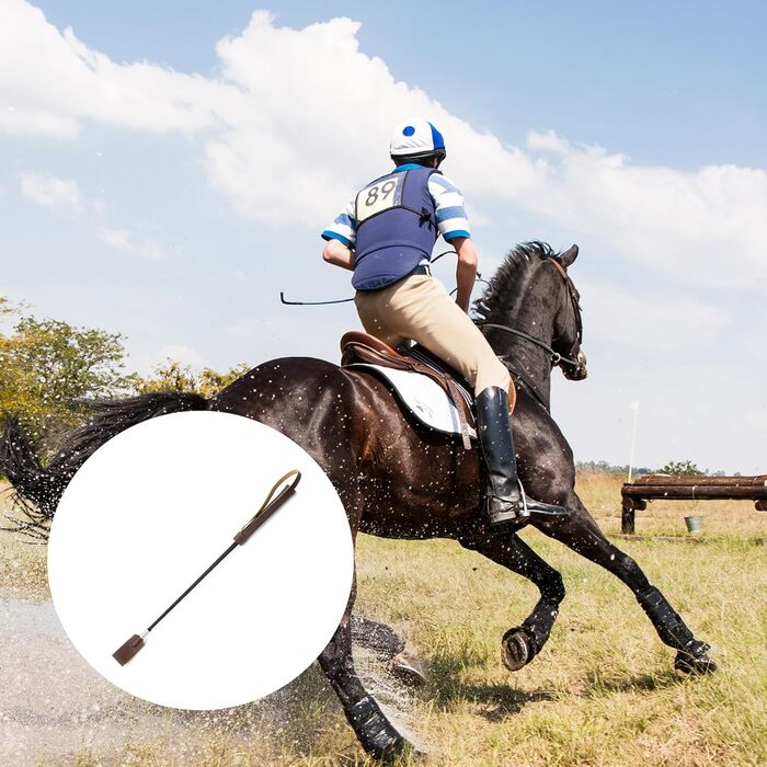 Вертикальна батіг для коней, 45 см, коричневий, батіг для коней, виготовлений з PU-шкіри, з неслизькою ручкою, для їзди верхи, тренувань, косплей