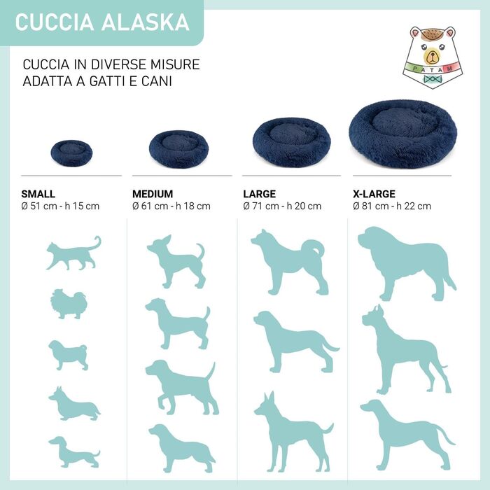 Крісло-лежанка для собак та котів Alaska, плюш, знімний чохол, антиковзаюче, машинне прання, велике (⌀ 81 см)