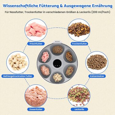 Автоматичний годівник для котів з вологим кормом, 6 прийомів, з таймером та WiFi, для сухого та вологого корму