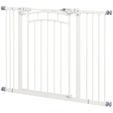 PawHut Dog Door Gate 74-100 см шлагбаум з дверима з автоматичним закриванням без свердління для малих і середніх собак