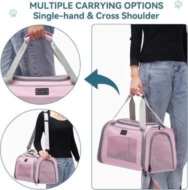 Транспортна переноска для котів та маленьких собак Petsfit, рожева, S