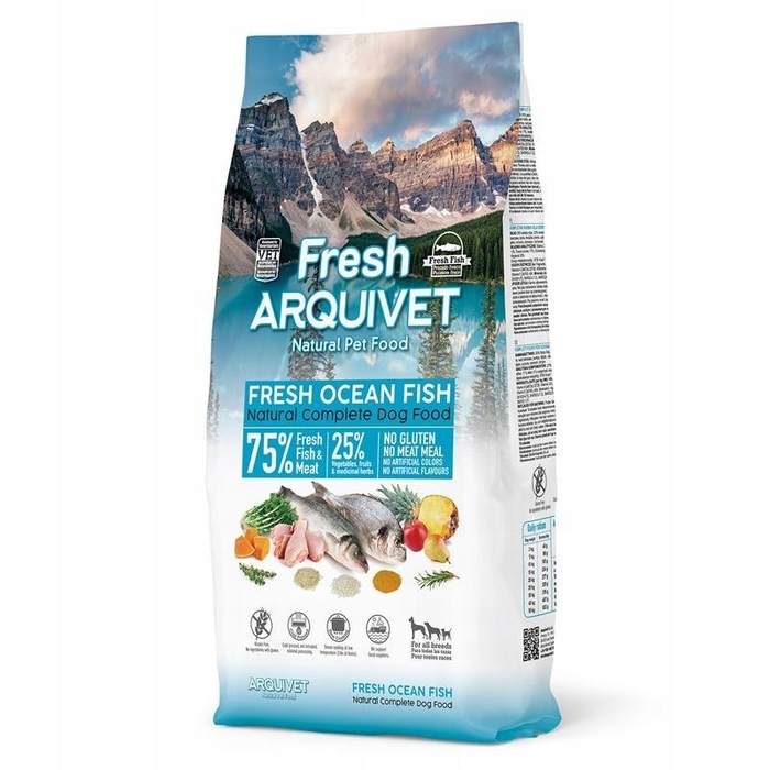 Вологий корм для собак ARQUIVET FRESH М'ясо та океанічна риба, 10 кг