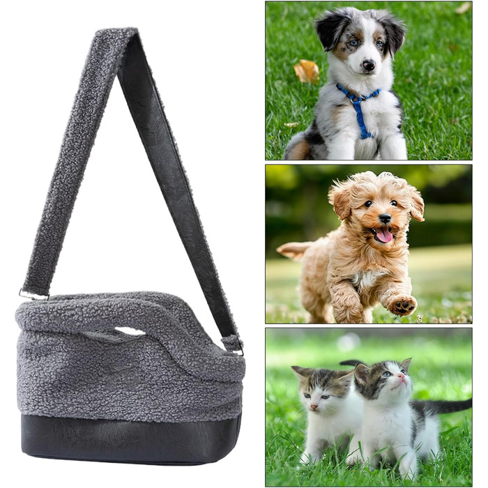 Транспортна сумка для котів та собак | Водонепроникна, м'яка переноска | З безпечним кріпленням ременем | Для малих та середніх порід | Сірий колір