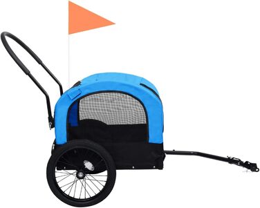 ZEYUAN 2-в-1 велосипедний причіп-коляска для тварин, блакитно-чорний