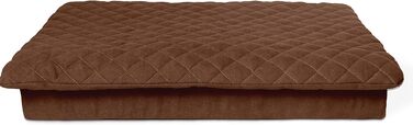 Велике собаче ліжко XXL 120см сірого кольору з знімним топером, стійке та зручне, подушка для собак у дорогу, прання 90°C, для великих та середніх собак (XXL приблизно 120x80x12см, Коричневий)