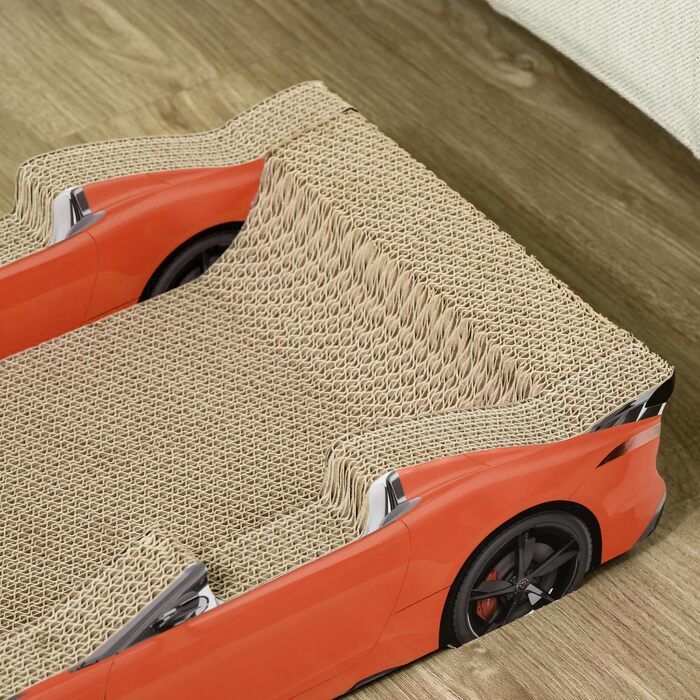 Кігтеточка PawHut для котів з котячою м'ятою, з гофрокартону, 50x30x12,5 см, червона