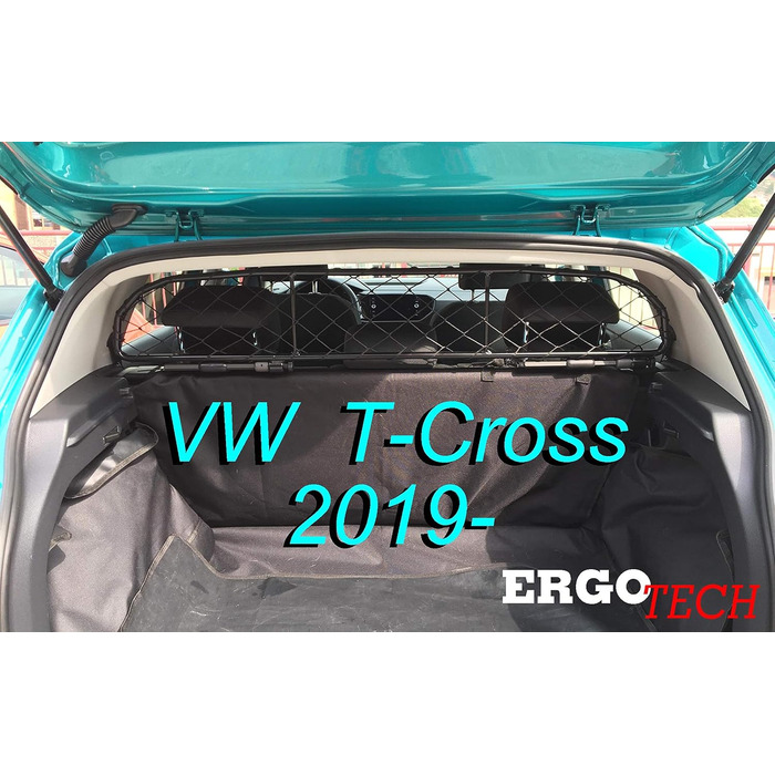 Сітка перегородки для Volkswagen T-Cross ERGOTECH RDA65-HXXS16 - для собак та багажу. Безпечна та комфортна для вашого улюбленця!