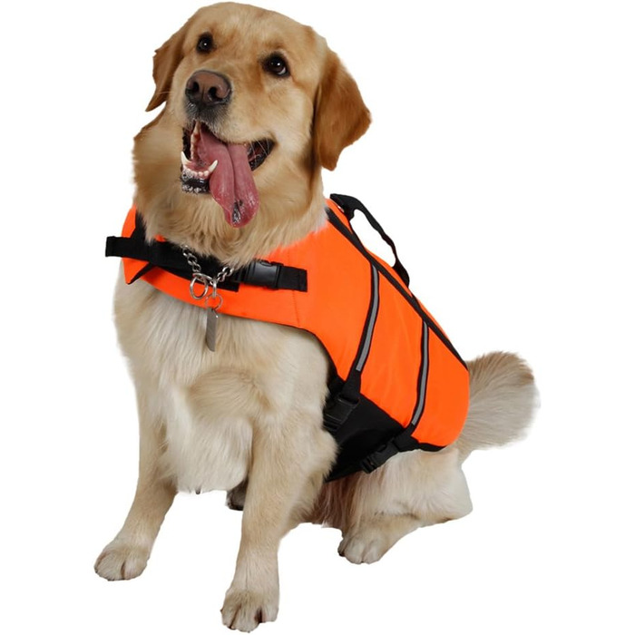 Світловідбиваюча жилетка для собак, рятувальний жилет для маленьких собак 0-3 кг, розмір XXS, помаранчевий