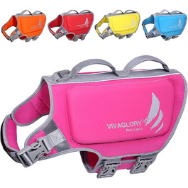 Жилет рятувальний для собак VIVAGLORY, XL, рожевий (71-84 см)