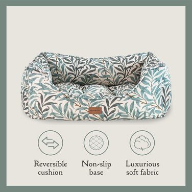 Клітка-ліжко для собак Rosewood x Morris & Co. велика, з принтом William Morris, з неслизьким дном, миється