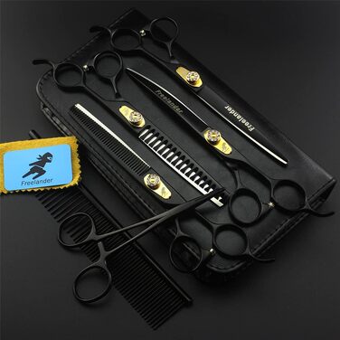 Набір професійних ножиць для грумінгу тварин, 7 дюймів, нержавіюча сталь 9Cr, для собак, котів та інших домашніх улюбленців