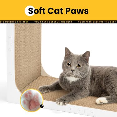 Кігтеточка для котів Conlun, L-подібна, 58 см, білий колір, для захисту меблів