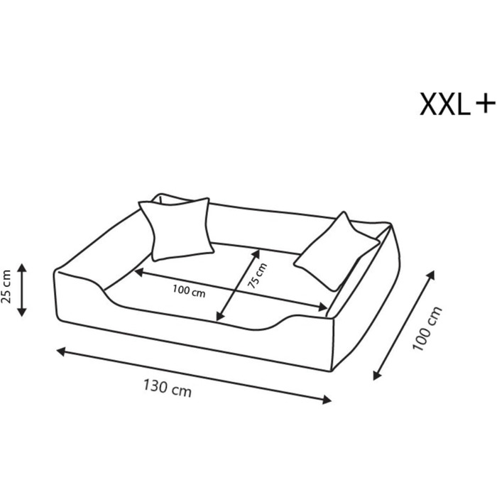 Ортопедичне ліжко для собак Puffi Orto, велике, середнє, маленьке - подушка для собак, килимок для собак з поліестеру - вологостійке, зносостійке, знеболююче (XXL+|130x100см, Чорний)
