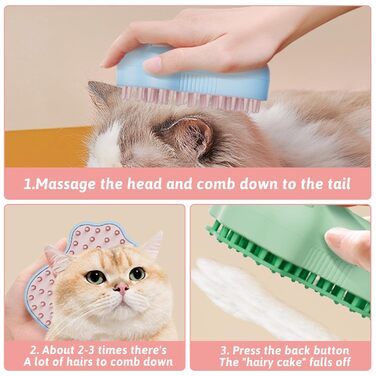 Щітка для котів та собак з водою, самоочисна, з резервуаром та розпилювачем, для масажу та видалення шерсті (Рожевий, Синій, Зелений) (2 шт. рожеві)