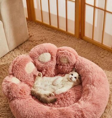 SWZEC Elegare Lidi - Велике ліжко для тварин у вигляді лап (S - 50см, Рожеве)