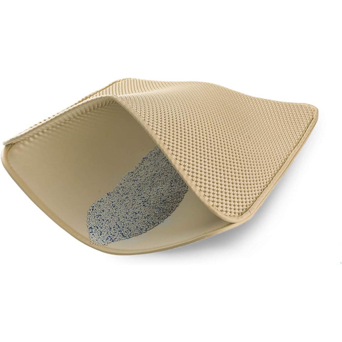 Килимок для котячого туалету WePet, мат для котячого лотку – середній розмір, стільникова структура, двошаровий килимок, без фталатів, для контролю сечі та води, легко миється, контроль розсипання, 61 x 38.1 см, бежевий