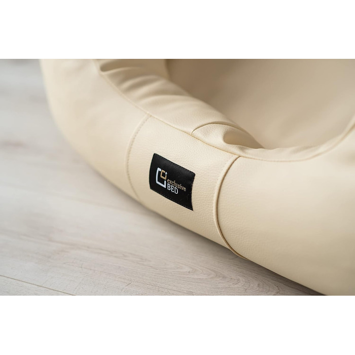 Ортопедичне ліжко для собак Nancy Premium, велике, кремове (XL) - килимок, ліжко для собак з еко-шкіри, з антиковзаючою поверхнею, зносостійке, міцне