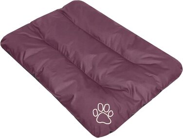 Лежанка для собак ECO: велика, середнього та маленького розміру, 90x60x8 см, Бордовий. Зносостійке, м'яке, для дому та вулиці