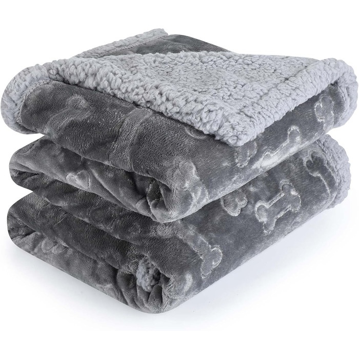 Водонепроникний коврик для собак PETTOM, 145 x 127 см, фліс Sherpa, захист дивану, миється, двосторонній, сірий