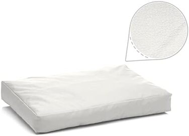 Ліжко для собак Juelle з екошкіри, м'який килимок, ліжко-печеринка для великих собак, біле, 120x90 см