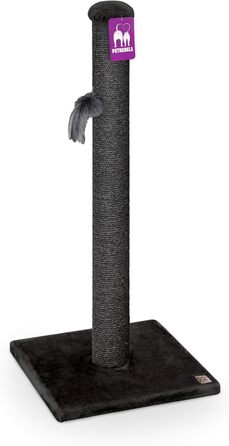 Дряпка для котів Petrebels Maine 90 см, з міцною основою та сизалевим стовпчиком, 40 x 40 x 90 см, чорного кольору