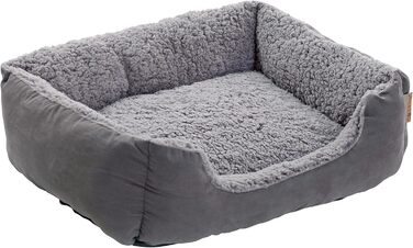 Крісло-лежанка для собак ESTEXO, лежанка для тварин, м'яке гніздо для собак, 60x48x18 см, темно-сірий/сірий колір