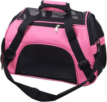 Транспортна сумка для котів та собак Levoberg: комфортна, для подорожей, 47 x 30 x 23 см, зелена/рожева