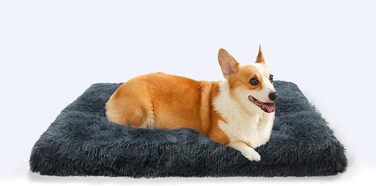 М'яке ліжко для собак, кімнатне, миється, плюшеве, 75x50x8 см, темно-сіре