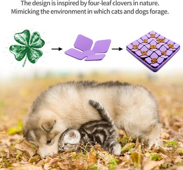 Килимок для повільного годування Hund & Katze Bowite з силікону для котів та маленьких собак, фіолетовий