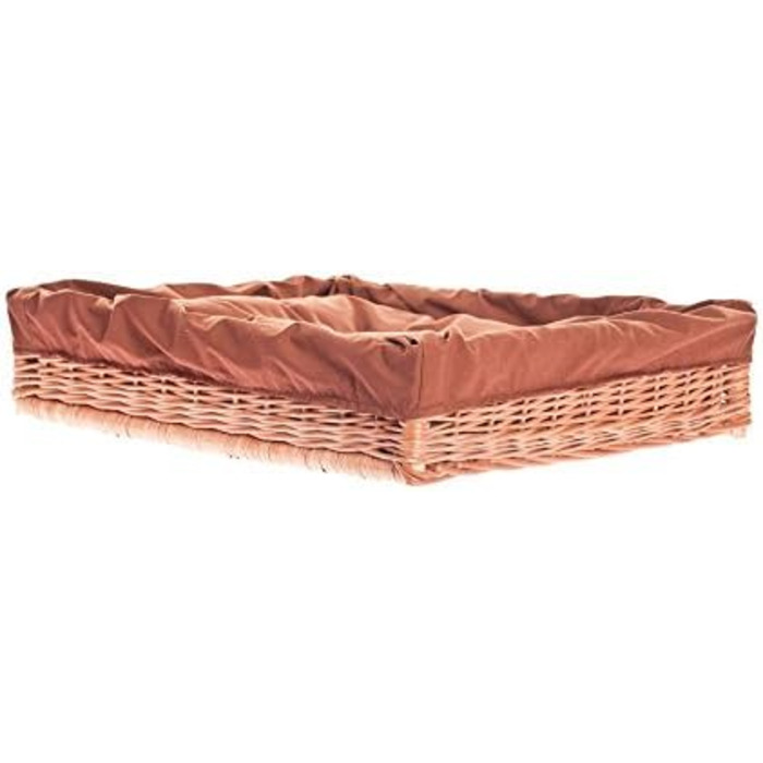 Корзина для собак та котів з ротангу, лежанка, гніздо, 60x50x18 см (натуральний колір)