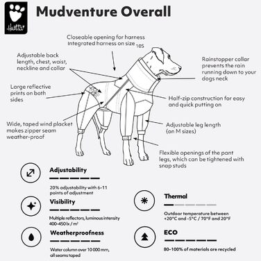 Водонепроникний комбінезон для собак Hurtta Mudventure ECO, кориця-оранж, 65M