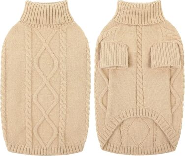 Світер для собак Queenore, маленький розмір, для такс, французьких бульдогів, чихуахуа, коргі (M, абрикосовий)