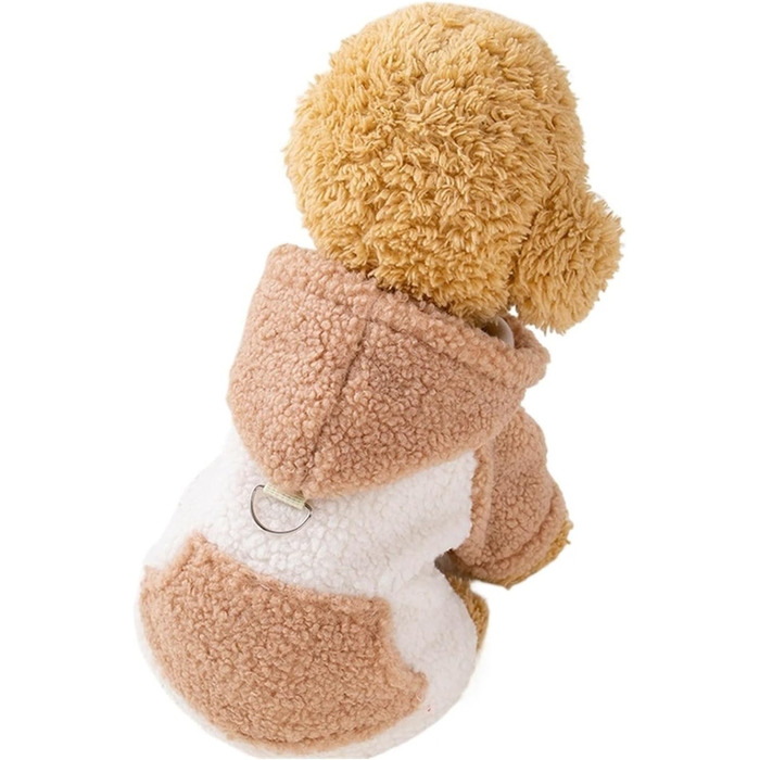 Світшот для собак з капюшоном та пряжкою Berber Fleece, теплий зимовий світшот для маленьких собак, для Yorkie, Spitz, дрібних порід (Кофе, розмір XL, підходить для ваги 6-7.5 кг)