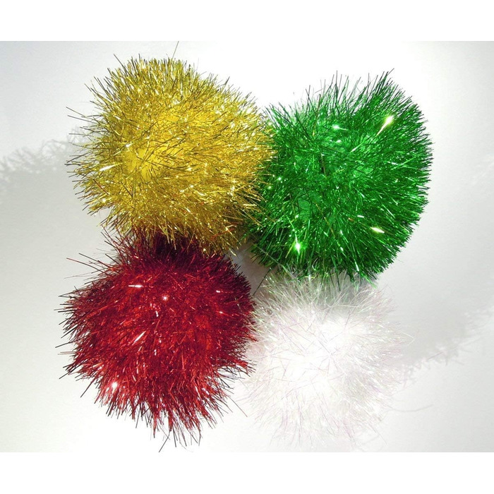 Інтерактивні іграшкові м'ячики PETFAVORITES Sparkle Ball для котів, 12 шт, блискучі помпони для кошенят