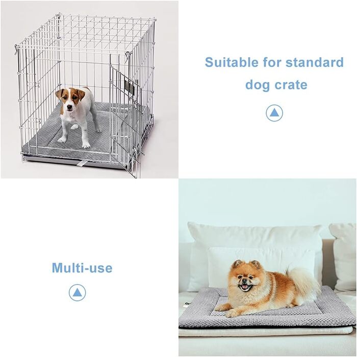 Килимок-ліжко для собак Onarway, середній, миючий, пухнастий, 76 x 54 см, для котів, цуценят, середніх тварин, сірий (76 x 54 x 5 см)