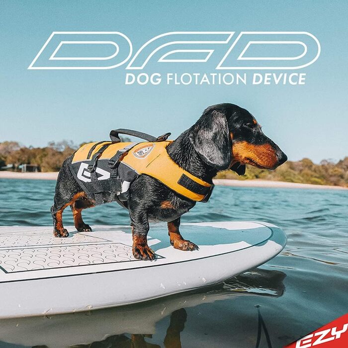 Рятувальний жилет для собак EzyDog DFD, регульований, з ручкою і світловідбивачами, розмір M, жовтий
