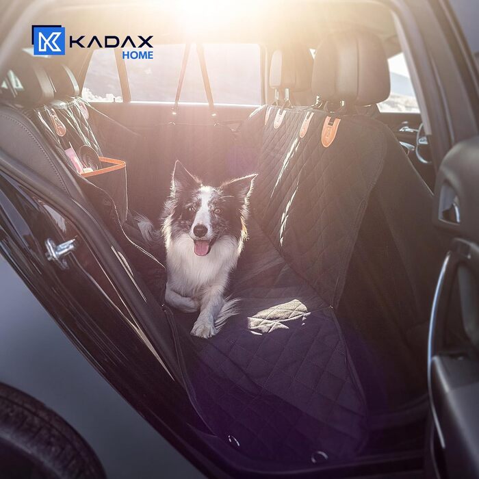 КADAX Накидка на сидіння авто для собак, 135x145 см, чорно-помаранчевий, з кріпленням для безпеки