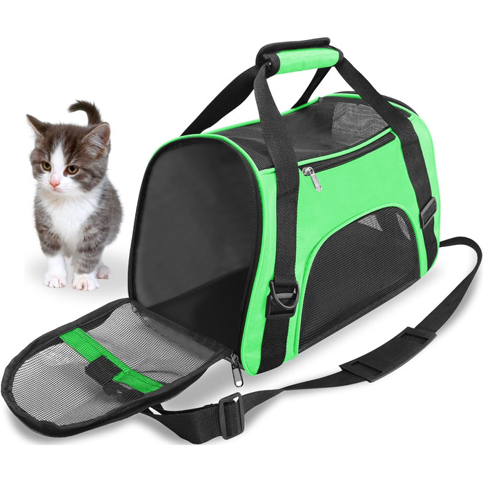Транспортна сумка для тварин (кіт, собака, кролик, хом'як) - зелена, 47x27x28 см, до 5 кг