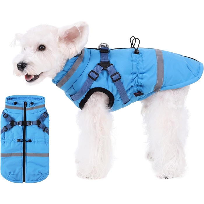 Водонепроникний та вітрозахисний зимовий нашийник-манжетка для собак, розмір M, великі породи, блакитний