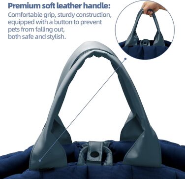 Сумка-переноска для собак Sytopia, середні породи, до 11,3 кг, колір бежевий/блакитний