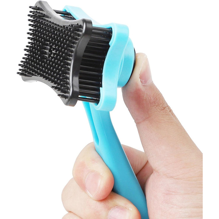Щітка для собак та котів Pawstrip: самоочисна, для довгого та короткого волосся, 12x7.5 см, блакитна