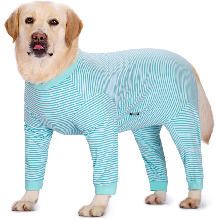 Боді для собак після операції: великі та середні породи, з блискавкою, альтернатива нашийнику, захист від слини (3XL, блакитний)