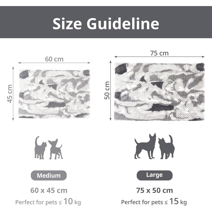 Тепла ковдра для котів та собак, самонагріваюча килимок-ковдра, 75x50 см, сірий