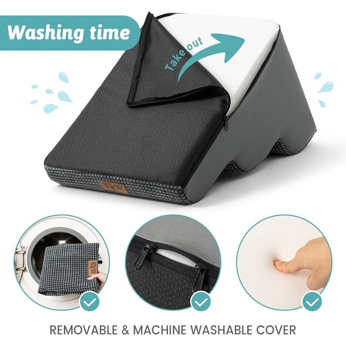 Сходинки для собак, 57 см, для маленьких собак, з високощільним губчастим матеріалом, знімний, миючий чохол, неслизьке дно, 5 ступенів, 40x84x57 см, темно-сірий колір