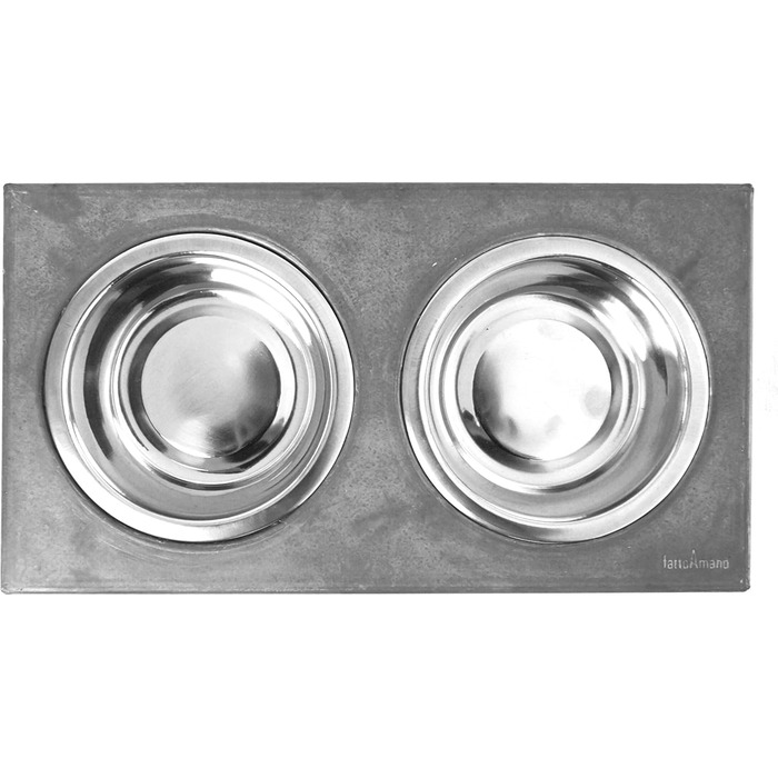 FEEDO - годівниця для собак з бетону, подвійний миска, аксесуари для собак (M, темно-сірий)