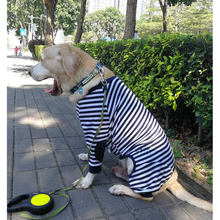 Піжама для собак, комбінезон, одяг для собак середнього та великого розміру, дихаючий, з блискавкою, м'яка бавовна