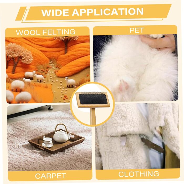 Дві кардіруючі щітки з ворсистим фетром для пряжі та ткацтва, кардіруючий гребінець з насадкою для пальця